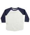 LW025 L/Sleeve Baseball T Shirt White / Navy colour image